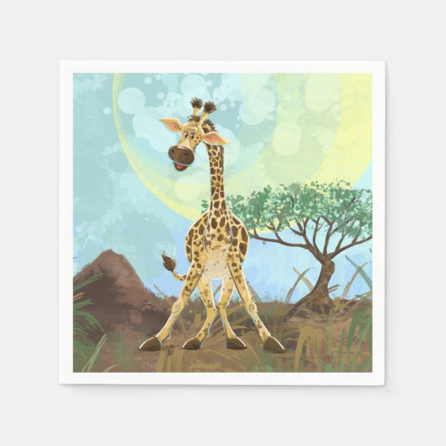 Serviette En Papier Giraffe de la Parade Animale (Devant)