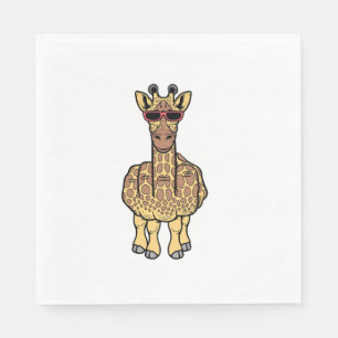 Serviette En Papier Giraffe du doigt moyen drôle Offensive Rude Safari