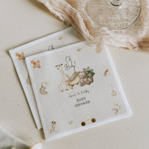 Serviette En Papier Giraffe et ours Nursery Bohemian Toys Baby shower