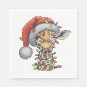 Serviette En Papier Giraffe Festive
