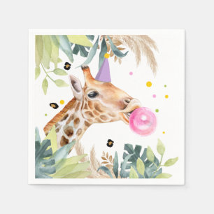 Serviette En Papier Giraffe Fête Animaux Anniversaire Zoo Safari