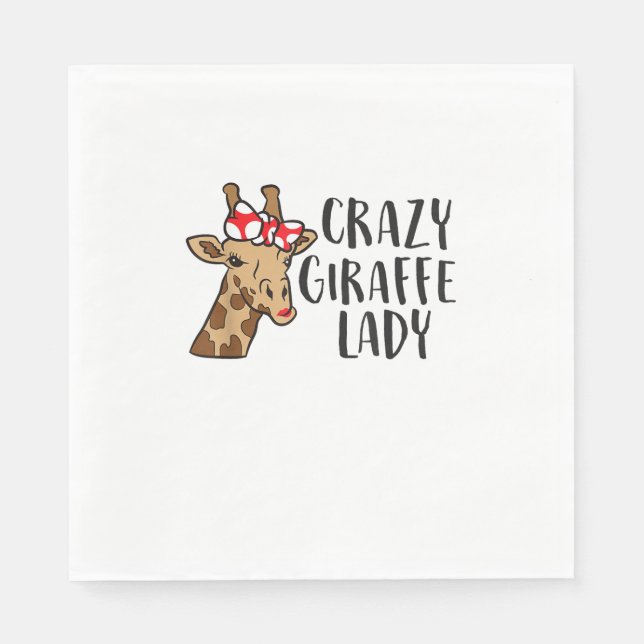 Serviette En Papier Giraffe folle femme Giraffe (Devant)