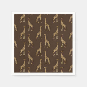 Serviette En Papier Giraffe Gold Chic Élégant serviettes
