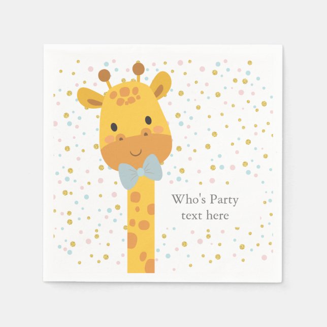 Serviette En Papier Giraffe, illustration animale (Devant)