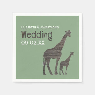 Serviette En Papier Giraffe Safari d'argile, Mariage rustique