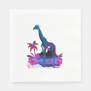 Serviette En Papier Giraffe Synthwave Vaporwave Art