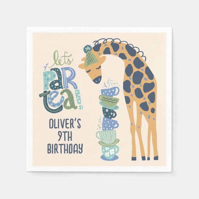 Serviette En Papier Giraffe Tea Party Anniversaire de enfant Party (Devant)