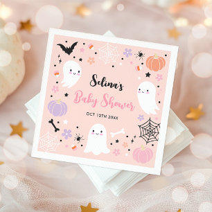 Serviette En Papier Girl Ghost Little Boo est due Baby shower d'Hallow