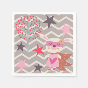 Serviette En Papier Girl Superhero Bunny