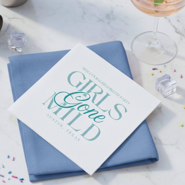 Serviette En Papier Girls Gone Mild Blue Bachelorette (Girls Gone Mild Blue Bachelorette Napkins)