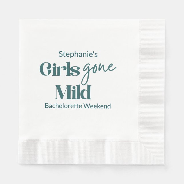 Serviette En Papier Girls Gone Mild Elegant Bachelorette Beach Weekend (Devant)