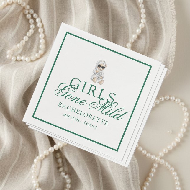 Serviette En Papier Girls Gone Mild Spa Bear Bachelorette (Not every bachelorette party needs to be wild—and that’s exactly the vibe Girls Gone Mild!)