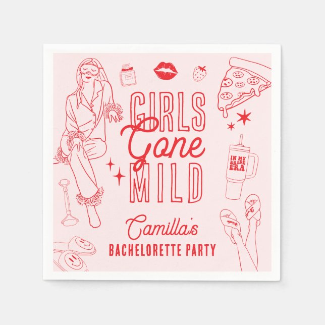 Serviette En Papier Girls Gone Mild Spa Pajama Bachelorette Party (Devant)
