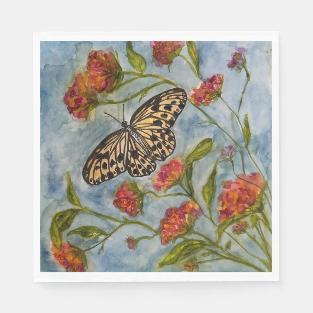Serviette En Papier Girls Sweet Butterfly Birthday Napkins (Devant)
