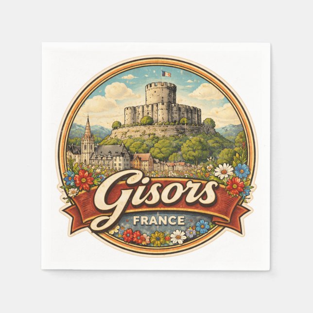 Serviette En Papier Gisors France (Devant)