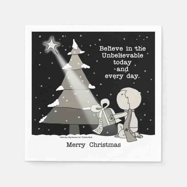 Serviette En Papier Giver cadeau-Joyeux Noël (Devant)