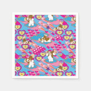 Serviette En Papier Gizmo Pink Peace & Love Motif