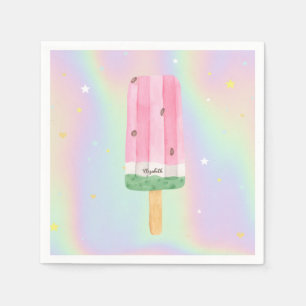 Serviette En Papier Glace à l'aquarelle Cool Holographique
