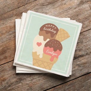 Serviette En Papier Glace Cream Sundae Parti Anniversaire de enfant pe