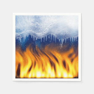 Serviette En Papier Glace et flamme