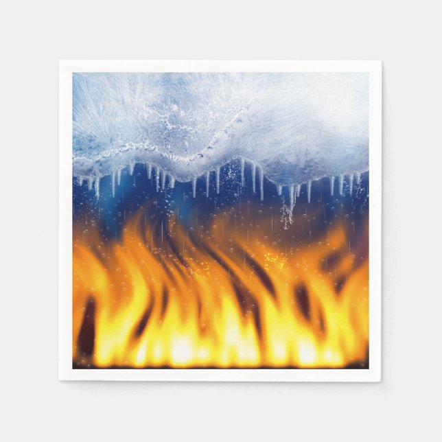 Serviette En Papier Glace et flamme (Devant)