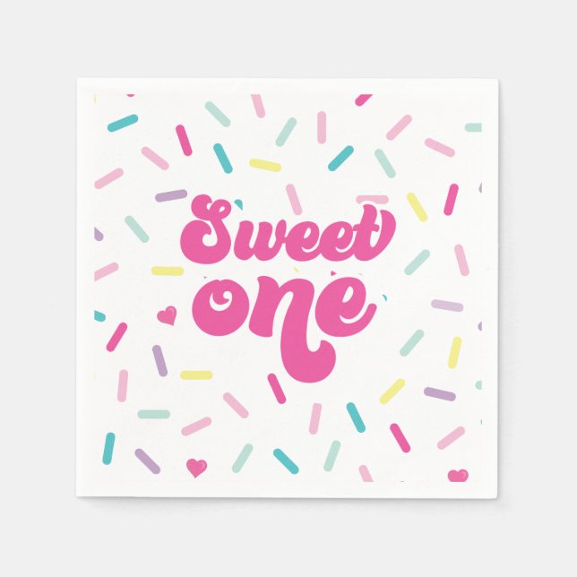 Serviette En Papier Glace et gâteau Douce première 1er anniversaire (Devant)