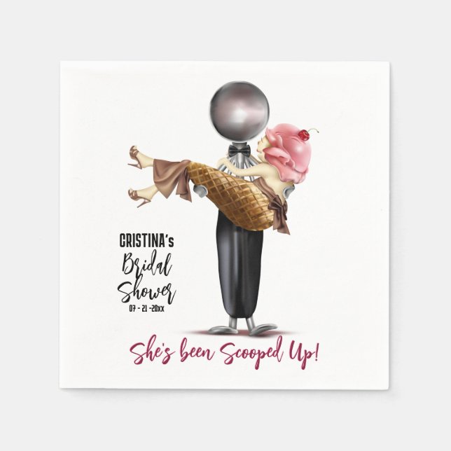 Serviette En Papier Glace Fête des mariées ramassée vers le haut (Devant)