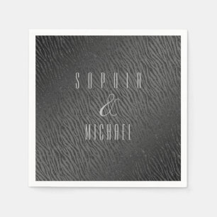 Serviette En Papier Glam à Parties scintillant noire Poster de animal 