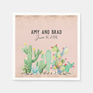 Serviette En Papier Glam Cactus Mariage Napkin
