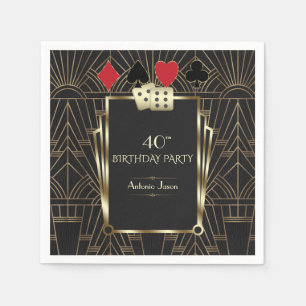 Serviette En Papier Glam Casino Great Gatsby 40th Poker Anniversaire