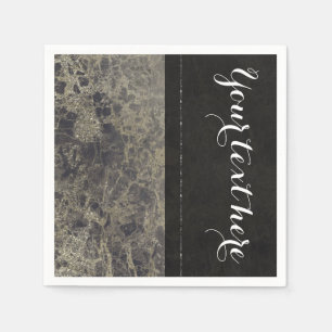 Serviette En Papier Glam Marble Granite Shimmer Elégante Design Party