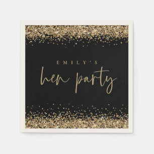 Serviette En Papier Glam Or Glitter Nom Fête de Enterrement de Vie de 