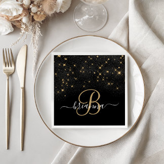 Serviette En Papier Glam Parties scintillant or diamant étincelle Élég