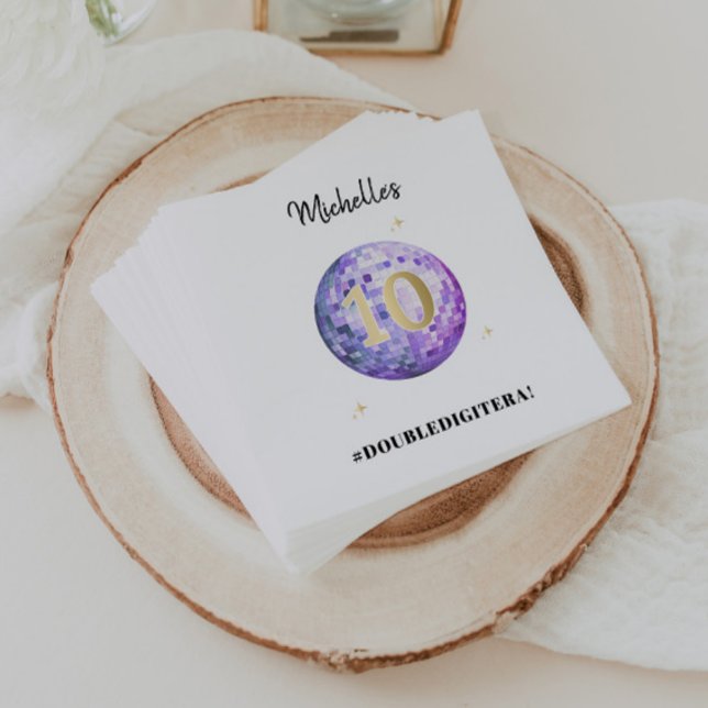 Serviette En Papier Glam pourpre dans mon double chiffre Era 10e anniv (Créateur téléchargé)