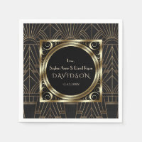 Glam Royal Gold Black Art Déco Mariage des années 