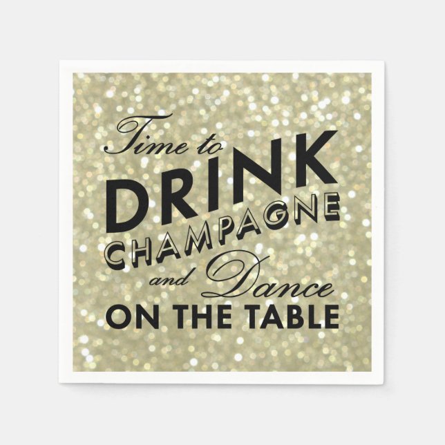 Serviette En Papier Glamour Gold Napkin (Devant)