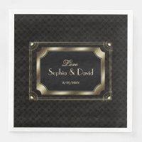 Glamour Great Gatsby Gold Black Art Déco Mariage