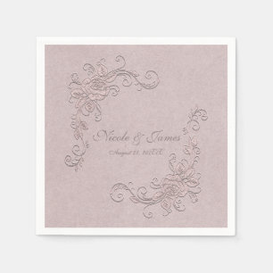 Serviette En Papier Glamour rustique élégant vintage mariage au coin d