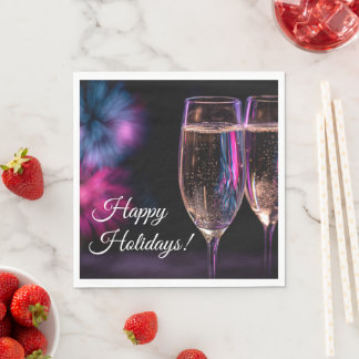 Serviette En Papier glasses of champagne for New Year's