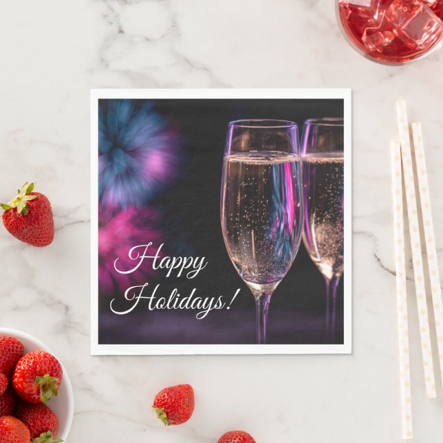 Serviette En Papier glasses of champagne for New Year's (En situation)