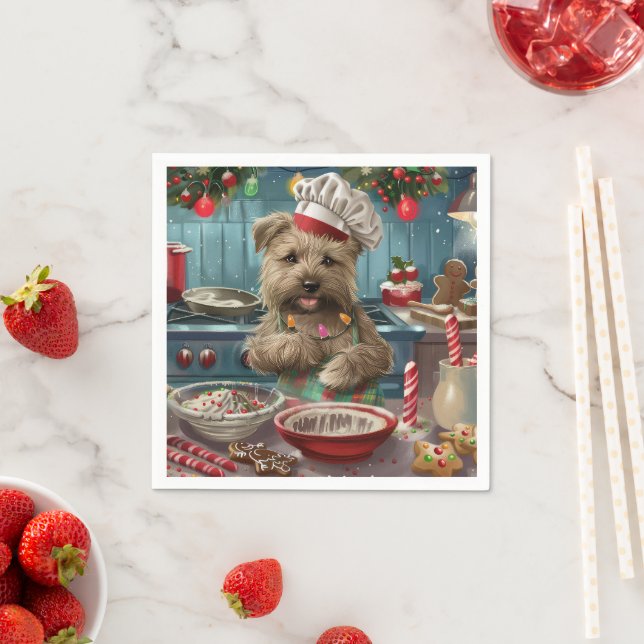 Serviette En Papier Glen of Imaal Terrier Viennoiserie : Festive (En situation)