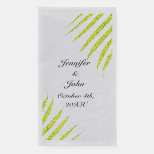 Serviette En Papier Glittery Green Gold Palm Tropical Mariage Argent