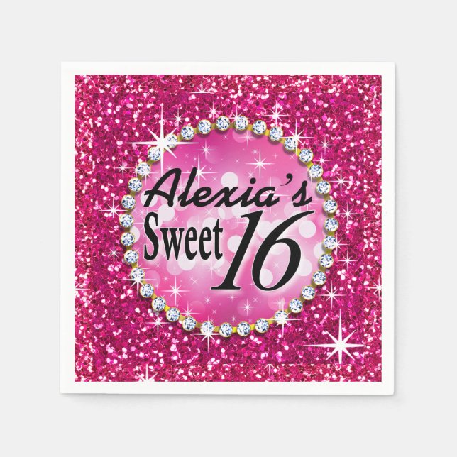 Serviette En Papier Glitz Bling Parties scintillant étincelante Sweet  (Devant)