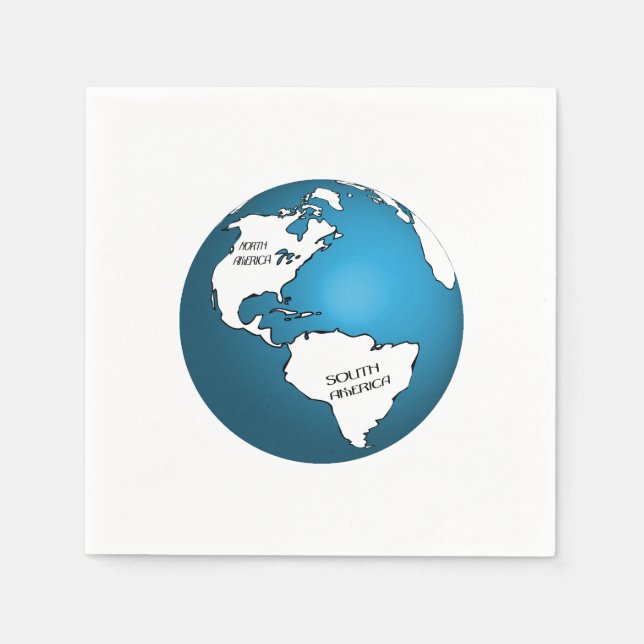 Serviette En Papier Globe (Devant)