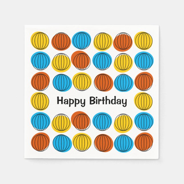 Serviette En Papier Globe Multi Anniversaire papier serviette (Devant)