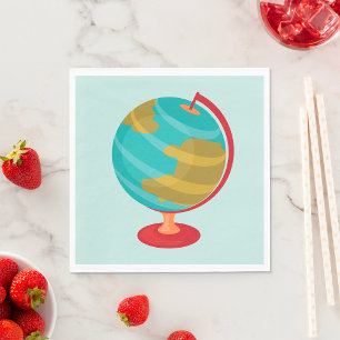 Serviette En Papier Globe stylisé