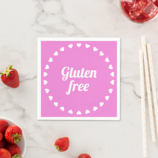 Serviette En Papier Gluten Free Coeliac Coeliac Pink Party