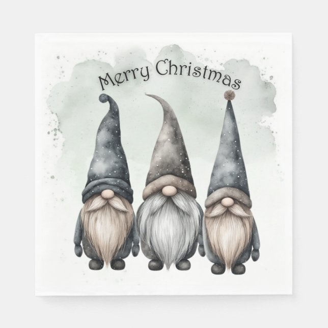 Serviette En Papier Gnome Christmas Napkins (Devant)