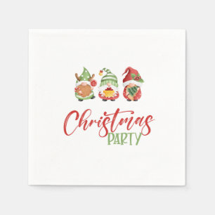 Serviette En Papier Gnome Christmas Party Napkin