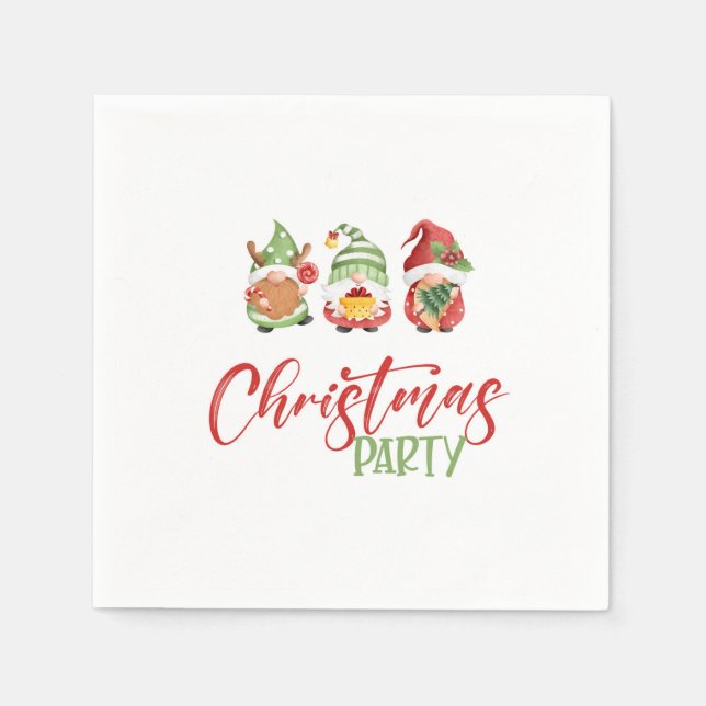 Serviette En Papier Gnome Christmas Party Napkin (Devant)